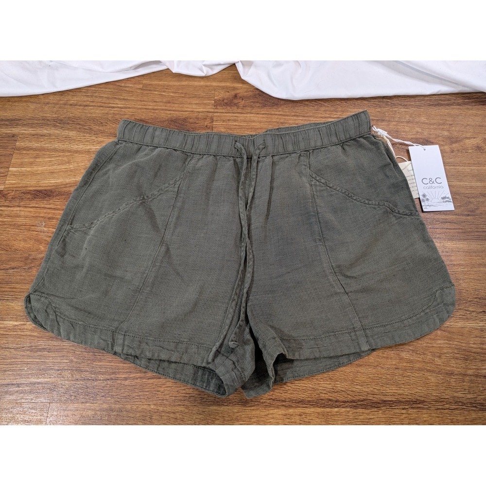 NWT C&C California Size XL Linen Blend Olive Green Shorts